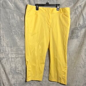 Venezia capri pants size‎ 16 W Yellow Cotton Blend Pants vibrant summer